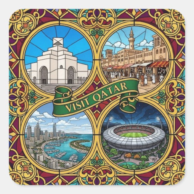 QATAR SQUARE STICKER (Front)