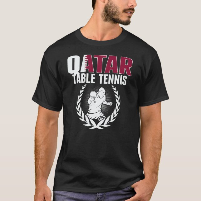 Qatar Table Tennis   Qatari Ping Pong Team Support T-Shirt (Front)