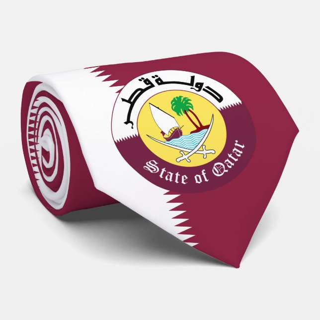 Qatari Flag & Emblem, Flag of Qatar Tie (Rolled)