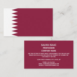 Qatari Flag, Flag of Qatar Business Card