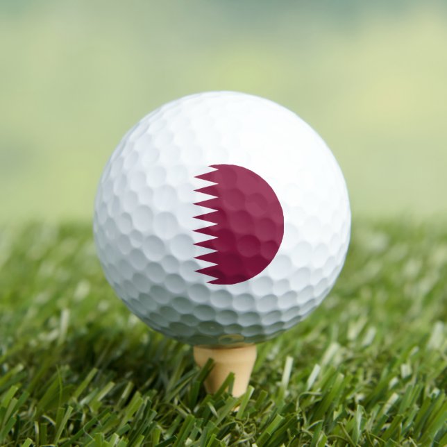 Qatari Flag, Flag of Qatar Golf Balls (Insitu Tee)