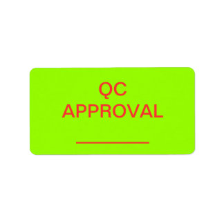 QC Approval Inventory Control Label