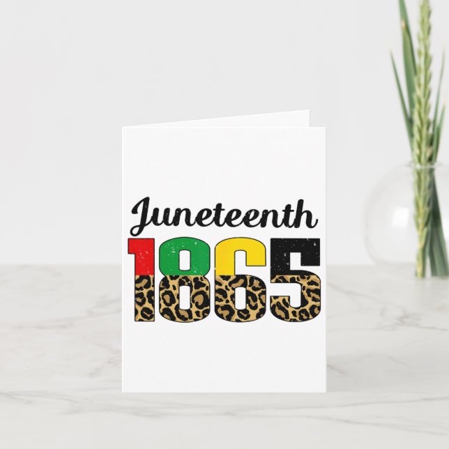 Qdd Juneteenth Leopard American African 1865 Flag  Card (Front)