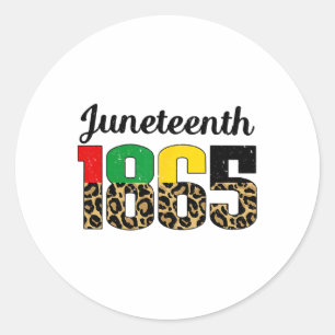 Qdd Juneteenth Leopard American African 1865 Flag Classic Round Sticker