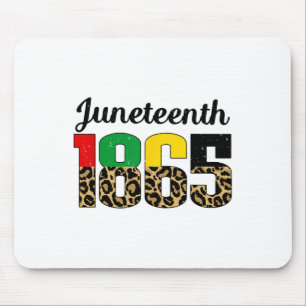 Qdd Juneteenth Leopard American African 1865 Flag Mouse Pad