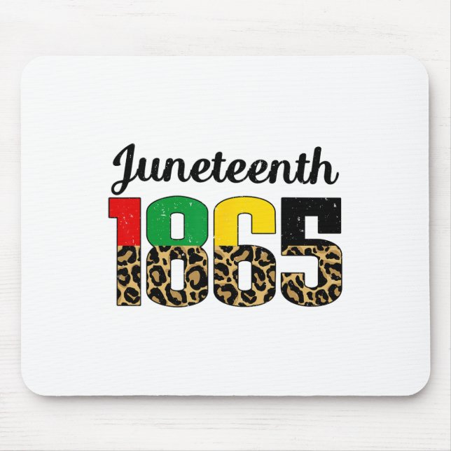 Qdd Juneteenth Leopard American African 1865 Flag  Mouse Pad (Front)