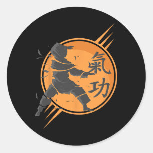 Qi Gong Clothing For Tai Chi Exercises With Chigon Classic Round Sticker