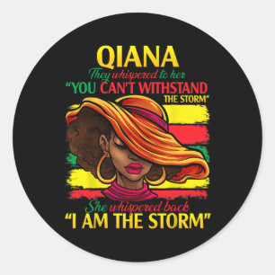 Qiana First Name Family Surname Black History Mont Classic Round Sticker