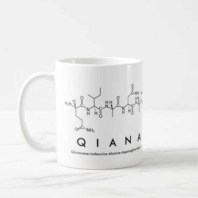 Qiana peptide name mug (Left)