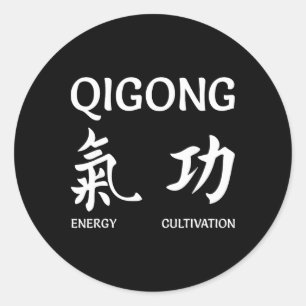 Qigong China Martial Arts Tai Chi Yoga Meditation Classic Round Sticker