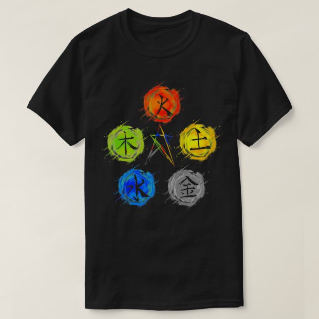 Qigong Five Elements Balance Tai Chi T-Shirt (Design Front)