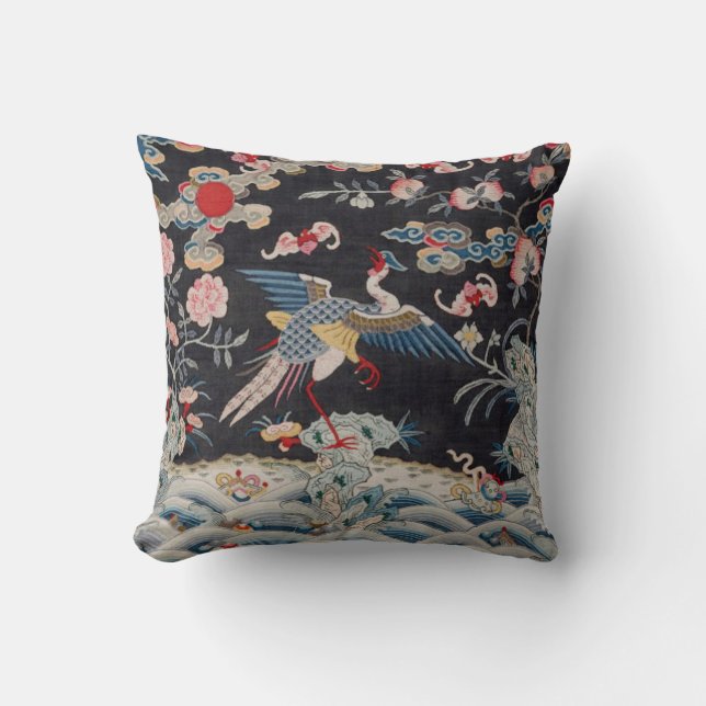 Qing Dynasty Golden Pheasant Decor Pillow (Front)