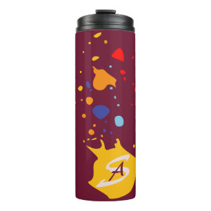 Qirky Paint Drips Dark Purple Monogrammed  Thermal Tumbler