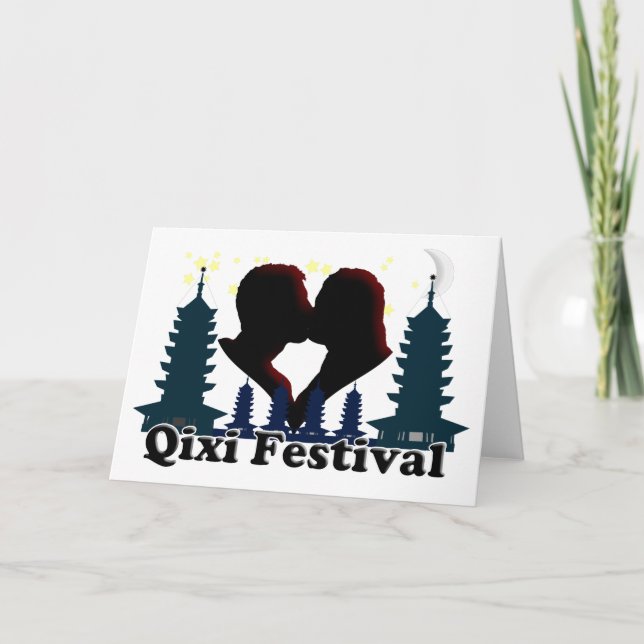 Qixi Festival  - Chinese Valentine's Day Holiday Card (Front)