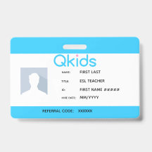 QKids ESL Teacher ID