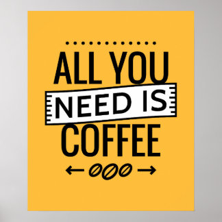Qoutes All Need Coffe Poster