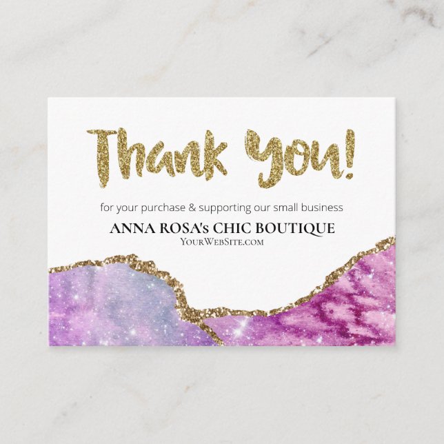 *~* QR AGATE Galaxy THANK YOU LOGO Review AP8  Enclosure Card (Front)