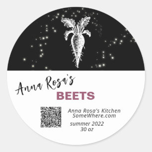 ~* QR AP30 BEETS DEHYDRATED CANNING - FREEZE CLASSIC ROUND STICKER