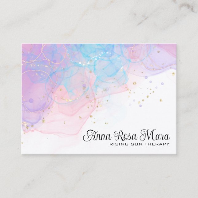 *~* QR  AP46 Elegant Ethereal Magical Glitter Logo Business Card (Front)