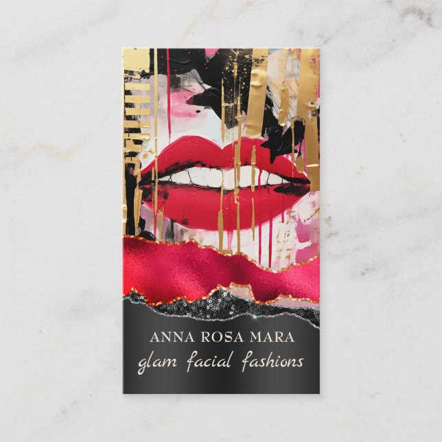 *~* QR AP5 Glam Punk Luxe 7 Fashion Bold Beauty  Business Card (Front)