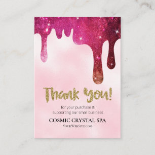 *~* QR -AP8  COSMIC DRIP THANK YOU LOGO Review Enclosure Card