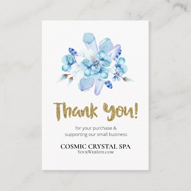 *~* QR AP8 LOGO FLORAL CRYSTAL Review THANK YOU  Enclosure Card (Front)