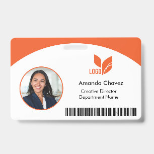 QR Barcode Employee Photo ID Badge