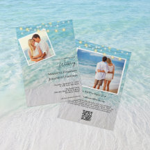 QR Beach Photo String Lights All In One Wedding