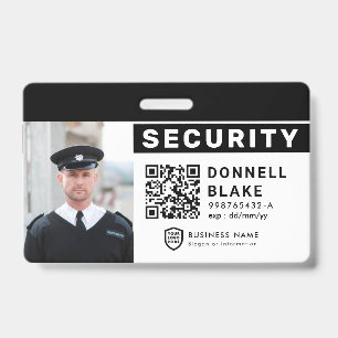 QR Business ID Logo Security Service Employee Badge