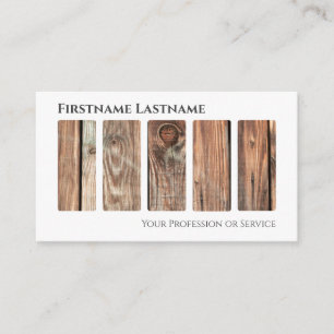QR-Code 100% natural elegant wooden style on white Business Card
