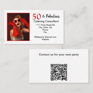 QR Code 50 and Fabulous Catering Consultant Business Card