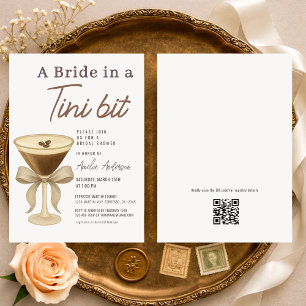 QR Code A Bride in a Tini Bit Bridal Shower Invitation