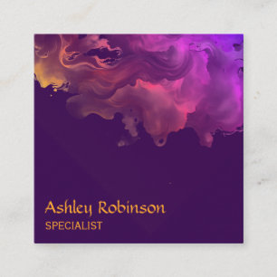 QR code abstract velvet watercolor Business Card