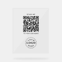 QR Code Acrylic Sign – Modern Checkout Menu