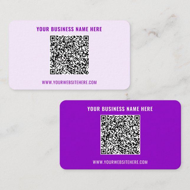 QR Code and Custom Text and Colours Business Card (Front/Back)
