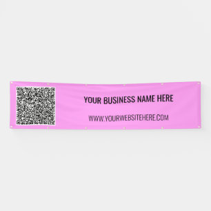 QR Code and Custom Text Banner - Your Colours