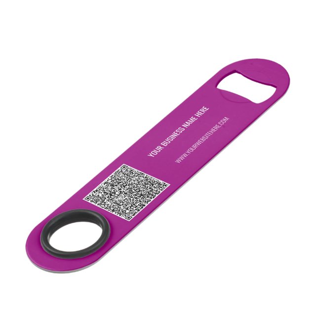 QR Code and Custom Text Bar Key - Choose Colour (Back Angled)