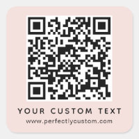 QR code and custom text blush pink