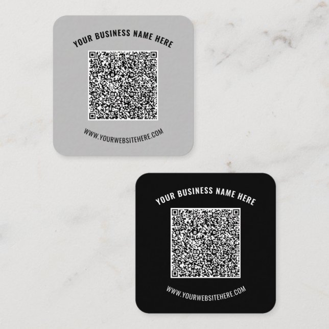 QR Code and Custom Text Business Card Choose Colou (Front/Back)