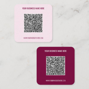 QR Code and Custom Text Business Card Choose Colou