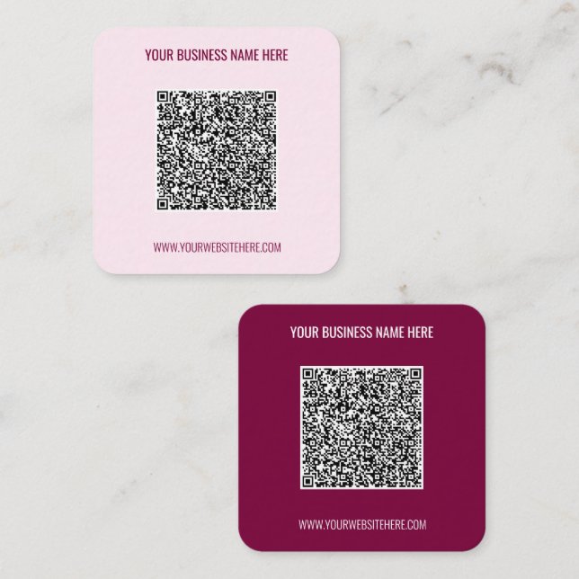 QR Code and Custom Text Business Card Choose Colou (Front/Back)
