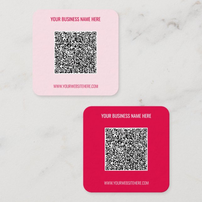 QR Code and Custom Text Business Card Your Colours (Front/Back)