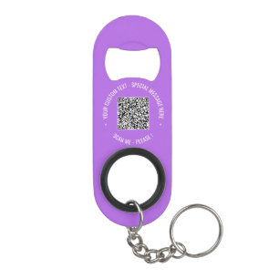 QR Code and Custom Text Keychain Bottle Opener