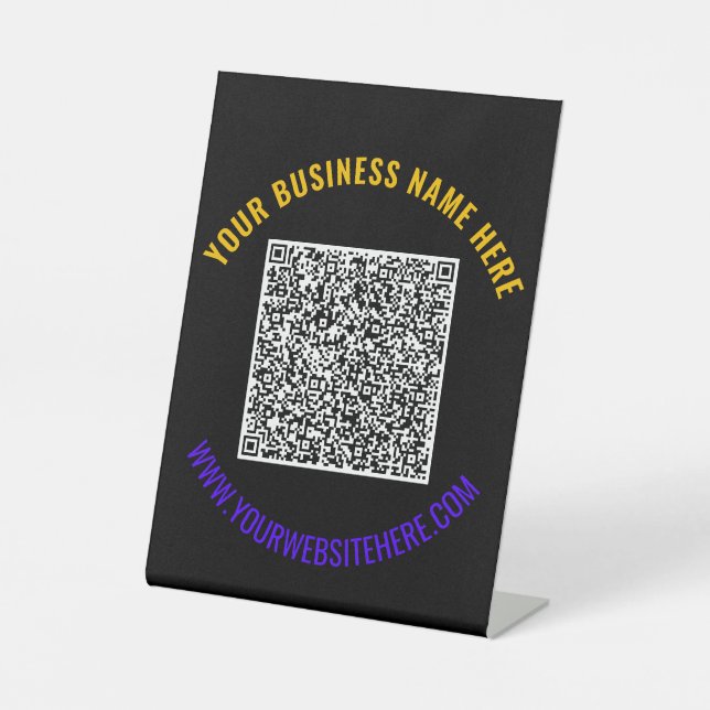 QR Code and Custom Text Pedestal Sign Choose Colou (Front)