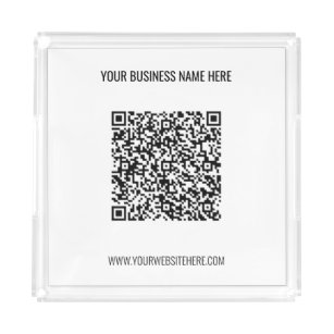 QR Code and Custom Text Professional Personalised  Acrylic Tray