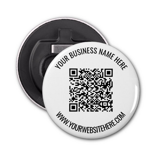 QR Code and Custom Text Professional Personalised Bottle Opener (Front)