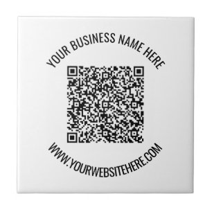 QR Code and Custom Text Professional Personalised  Ceramic Tile