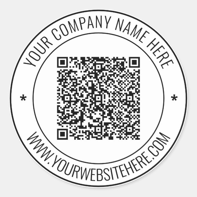 QR Code and Custom Text Professional Personalised  Classic Round Sticker (Front)