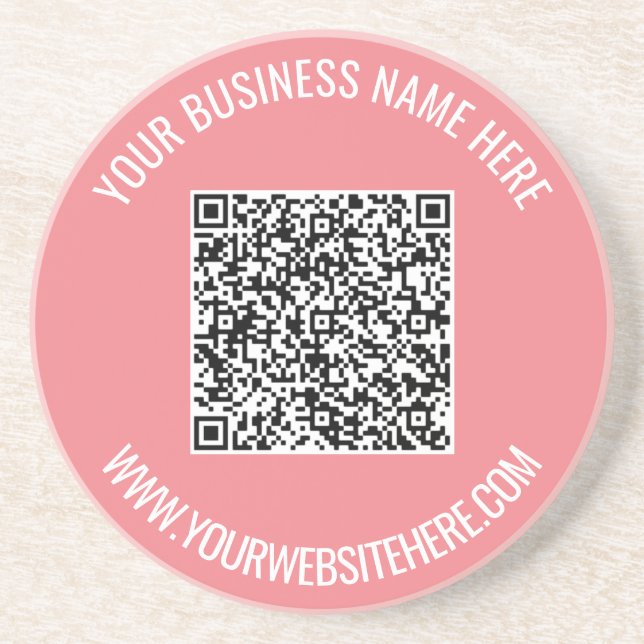 QR Code and Custom Text Professional Personalised Coaster (Front)