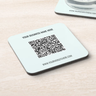 QR Code and Custom Text Professional Personalised  Coaster